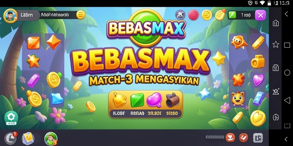 Screenshot gameplay BEBASMAX yang seru dan penuh warna.