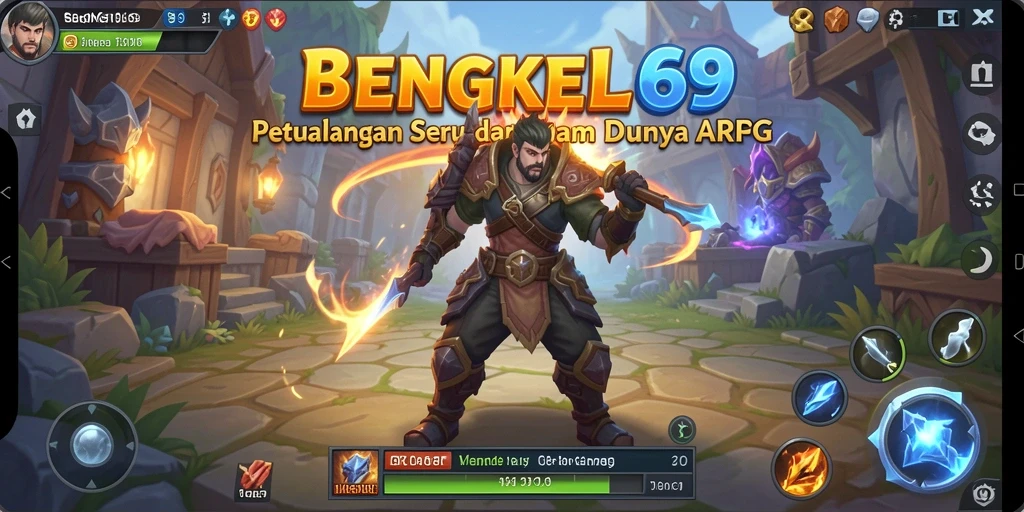Screenshot gameplay BENGKEL69 menunjukkan aksi pertarungan seru.