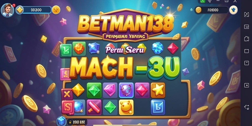 Screenshot permainan BETMAN138 menampilkan suasana seru Match-3.