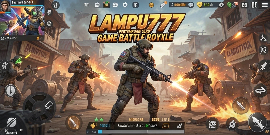 Tangkapan layar LAMPU777 menampilkan aksi intense dalam game Battle Royale.