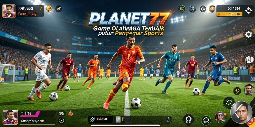Screenshot utama PLANET77 menampilkan aksi seru dalam permainan olahraga.